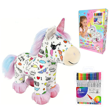 🔥 Heute -50 %! 🦄 DIY-Einhorn zum Ausmalen – kreativer Malspaß zum Spielen & Kuscheln