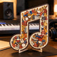 🧩Holzpuzzle mit Notenmotiven – aus umweltfreundlichem Material, wunderschönes Deko-Stück. Tolles Geschenk für Musiker und Puzzle-Fans! 💚🌟