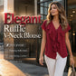 Elegante Rüschen-V-Ausschnitt-Bluse