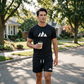 🔥Solange der Vorrat reicht 50 % Rabatt!🎉Herren Kurzarm-T-Shirt & Shorts-Set mit Kordelzug