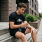 🔥Solange der Vorrat reicht 50 % Rabatt!🎉Herren Kurzarm-T-Shirt & Shorts-Set mit Kordelzug