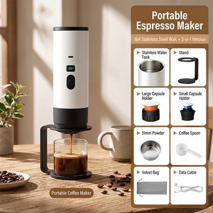 ☕🚗 【Historisch niedrigster Preis – Nur heute!】 Tragbare Espressomaschine für Reisen – Kompakt, akkubetrieben & perfekt für frischen Kaffee unterwegs, im Auto oder Zelt ⛺✨
