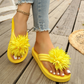 Damen Blumen-Flip-Flops Leichte Sommer-Hausschuhe