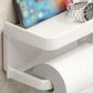 Wandmontierter Toilettenpapierhalter mit Ablageregal