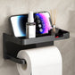 Wandmontierter Toilettenpapierhalter mit Ablageregal
