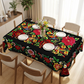 🌺 50% RABATT! 🌸 Mexikanische Tischdecke mit Blumenmuster & Wellenrand – Farbenfroh, robust & vielseitig – Perfekt für festliche Anlässe & den Alltag ✨