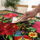 🌺 50% RABATT! 🌸 Mexikanische Tischdecke mit Blumenmuster & Wellenrand – Farbenfroh, robust & vielseitig – Perfekt für festliche Anlässe & den Alltag ✨