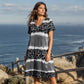 🏖️ Sommer-Sale 50% RABATT 🏝️🐆Damen Leoprint Midi-Kleid mit V-Ausschnitt👗✨