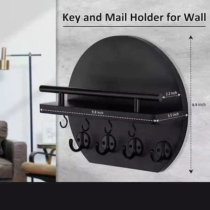 🏠 50% OFF NOW! 🔑 Wall Mount Key Holder with Shelf & Hooks – Space-saving, sturdy & easy install – Organize keys & mail at your entryway ✨
